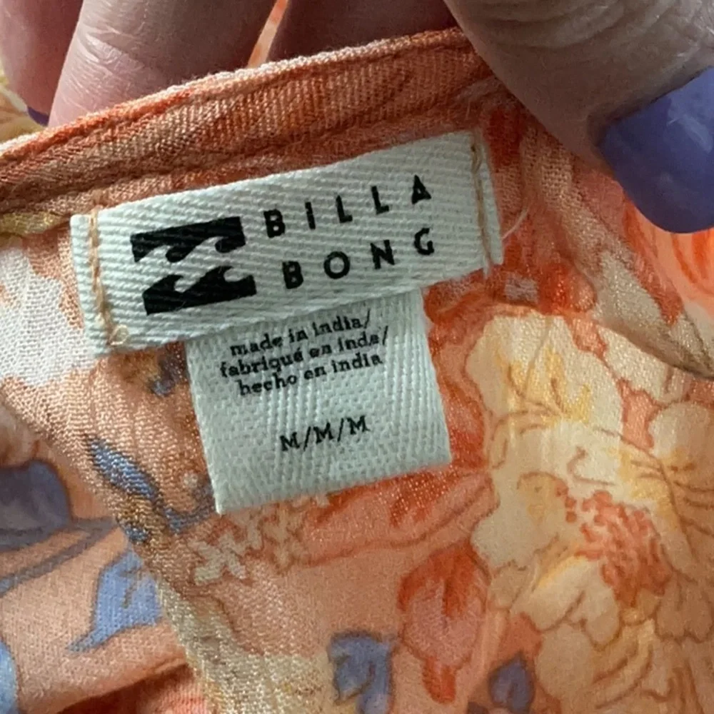 Billabong Orange Floral V-Neck Dress - Picture 3 of 6